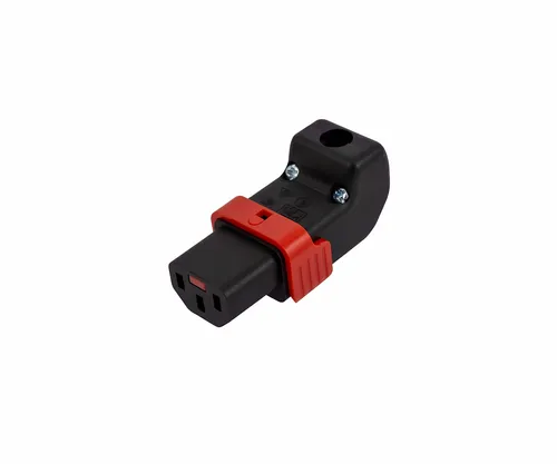 DINIC IEC-LOCK IEC60320-C13 Stecker unten o. oben gewinkelt, Verriegelung