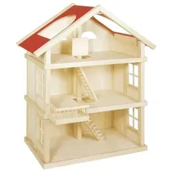 Goki Puppenhaus 3 Etagen - Puppenhäuser & -stuben, aus hochwertigem Holz gefertigt und ideal für kreatives Spielen ab 4 Jahren.