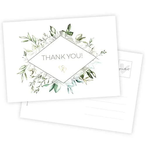 younikat 15 Danksagungs-Karten I DIN A6 I Set Dankes-Karten Postkarten Dankeschön Vielen Dank nach Hochzeit Taufe Geburt zur Kommunion Konfirmation I dv684