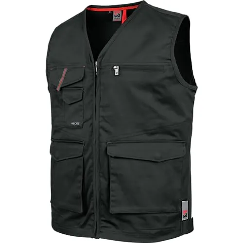 WÜRTH MODYF Stretch X Arbeitsweste für Herren L – komfortable, elastische Weste mit 9 Taschen für Handwerk & Industrie