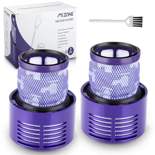 MXZONE Waschbar Ersatz Filter für Dyson V10 SV12 Cyclone, V10 Animal, V10 Absolute Staubsauger Ersatzteil Ersetzen Sie DY-969082-01, 2er-Packung
