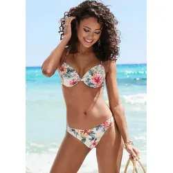 LASCANA Push-Up-Bikini-Top Salsa, mit tollem Blumenprint beige 40