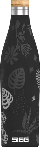 SIGG Meridian Edelstahl Sumatra Tiger 0.5L - Thermobehälter aus doppelwandigem 18/8 Edelstahl, hält Getränke stundenlang heiß oder kalt und überzeugt durch sein stilvolles Design mit Bambusapplikation.