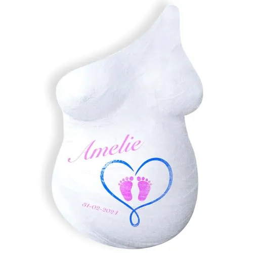 Your Design Gipsabdruck 3D: Babybauch-Gipsabdruck-Set mit 5 Acrylfarben und 2 Pinseln (3D Erinnerungen Gipsabform Set, Gipsbinden zum Babybauch bemalen, Gips)