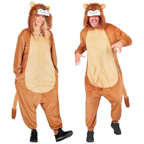 Widmann S.r.l. Kostüm 'Löwe' für Erwachsene - Braun XXL - Stylisches Löwen-Kostüm aus 100% Polyester, ideal für Fasching und Karneval. Bequem und auffällig für unvergessliche Auftritte.