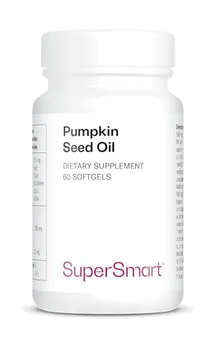 Supersmart - Pumpkin Seed Oil - Für gesunde Prostata und Harnwege - Beschleunigt das Haarwachstum | Nicht GVO & Glutenfrei - 60 Softgels