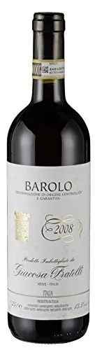 Barolo DOCG 2020 Giacosa Fratelli 0,75l - Rotwein aus 100 % Nebbiolo-Trauben, vollmundig und elegant mit langem Abgang. Perfekt zu Wildgerichten und Rindfleisch, ideal zum Lagern.