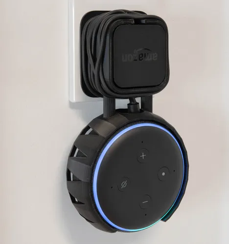 Wandhalterung für Amazon Alexa Echo Dot 3. Gen. Steckdosenhalterung Wandhalter Schwarz