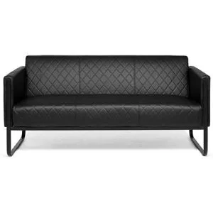 hJh-OFFICE Sofa ARUBA BLACK, 3-Sitzer Kunstleder Schwarz - Trendiges 3-Sitzer Loungesofa aus pflegeleichtem Kunstleder, belastbar bis 350 kg. Ideal für stilvolle Büros oder Wohnräume.