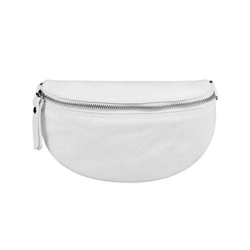 Made in Italy OBC Damen Leder Tasche - Mode-Hüfttaschen: Elegante, vielseitige Ledertasche im Vintage-Look, tragbar als Gürteltasche oder Crossbody, mit verstellbarem Gurt und geräumigem Hauptfach für Ihre Essentials.