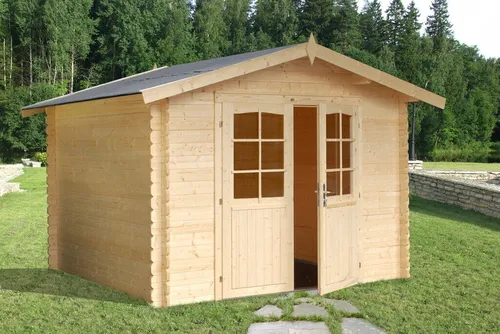 Palmako Gartenhaus Lotta, Natur - Hochwertiges Holzhaus - Gartenhäuser aus nordischem Fichtenholz, winddicht und vielseitig nutzbar als Lagerraum oder Homeoffice. Inklusive Montageset für schnellen Aufbau.