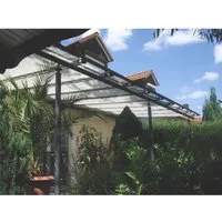 Floracord Sonnensegelbausatz Universal Silbergrau 420 cm x 140 cm - Sonnenschutz für Wintergärten und Terrassen, wasserabweisend und mit 95 % Schattierungsgrad. Einfach zu handhaben dank 34 Spezial-Laufhaken, ideal für flexible Nutzung.