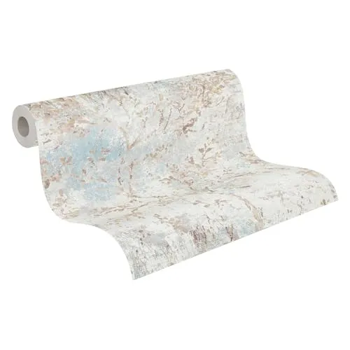Livingwalls Tapete 396502 mit Ästen in Grau, Blau - hochwertige florale Tapete mit Design und Metalliceffekt in Bronze, Kupfer - 10,05m x 0,53m - Made in Germany