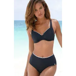 Bügel-Bikini-Top "Camilla" - Schwarz, Gr. 48 - Cup C - Elegantes Bikini Top von Lascana aus weicher Microfaser, mit formgebenden Cups und dekorativer Wellenkante, ideal für einen perfekten Sitz am Strand.