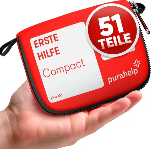 Mini Erste Hilfe Set - Kompakt & Leicht - 51 Teile für Reisen, Outdoor, Camping, Fahrrad - Reiseapotheke Erste Hilfe Set Outdoor Erste Hilfe Set Kinder Erste Hilfe Set Fahrrad
