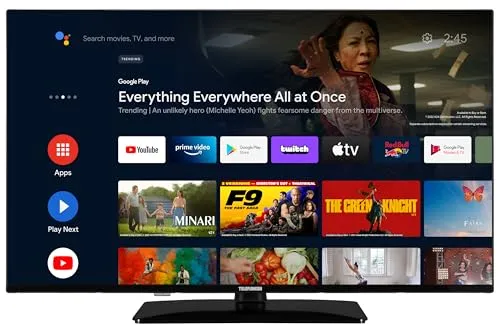 Telefunken 43 Zoll Android Smart TV - 4K UHD, HDR, Dolby Atmos - Fernseher mit atemberaubender 4K Ultra HD Bildqualität, Dolby Atmos für beeindruckenden Klang und Zugang zu unzähligen Apps über den Google Play Store.