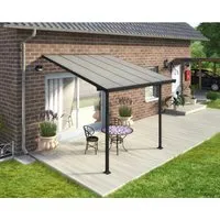 Palram - Canopia Terrassenüberdachung Feria | Anthrazit | 295x305x305 cm - Außenanbau mit extrem stabilem, rostfreiem Terrassendach aus Aluminium. 100%-UV-beständige Platten bieten hohen Lichteinfall und Schutz vor Wettereinflüssen. Einfache Selbstmontage mit 10 Jahren Garantie!