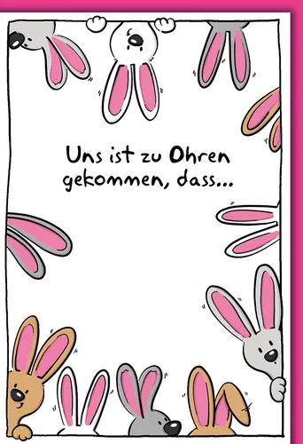 Geburtstag - Karte mit Umschlag - Hasen