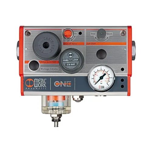 Riegler Wartungseinheit »ONE« G 1/2 – Multifunktionale Lösung - Vielseitige Wartungseinheit »ONE« ohne Druckschalter, G 1/2, mit 6 Funktionen in kompakter Bauweise. Ideal für effiziente Druckregulierung und einfache Wartung, max. Eingangsdruck 10 bar.