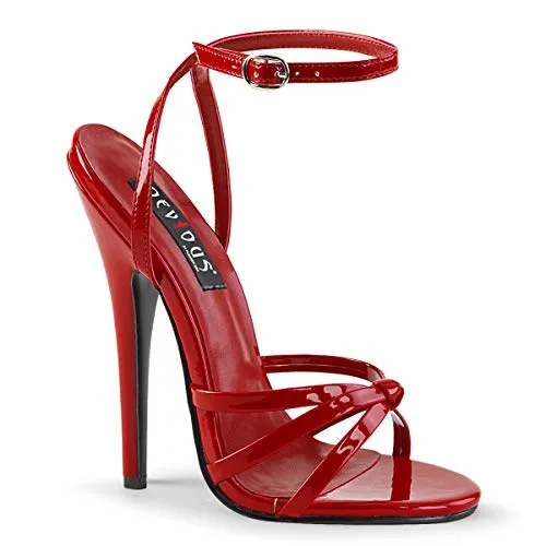 Devious Damen DOMINA-108 Sandale, rotes Leder