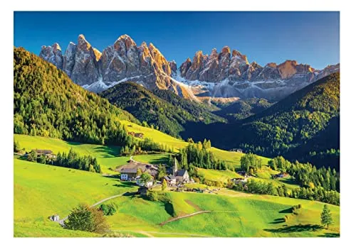WallArena Fototapete Berge Alpen Landschaft 254x184 cm - Tapeten für ein modernes Wohnzimmer oder Schlafzimmer, UV-beständig und kinderleichte Montage ohne Einweichzeit.