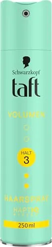 Schwarzkopf Taft Haarspray Volumen (250 ml), Haltegrad 3 Haarstyling für trockenes Haar, Volumen-Haarspray, vegane Formel*