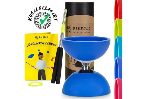 Diabolo Freizeitsport Diabolo Set Pro (blau) mit kugelgelagerter Achse - Sonstige, ideal für Freizeitsportler und bietet eine verbesserte Stabilität durch die kugelgelagerte Achse.