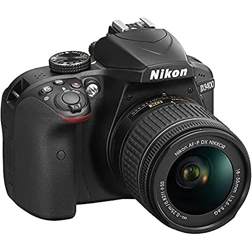 Nikon D3400 Gehäuse mit AF-P DX NIKKOR 18-55 mm VR - Spiegelreflexkamera mit 24,2 MP für beeindruckende Bilder, ideal für Einsteiger und Hobbyfotografen.