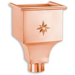 Grömo Wasserfangkasten aus Kupfer, Ø 120mm - Hochwertiger Wasserfangkasten aus Kupfer, ideal für Dachrinnen. Robuste Bauweise und verschiedene Größen verfügbar für optimale Anpassung.