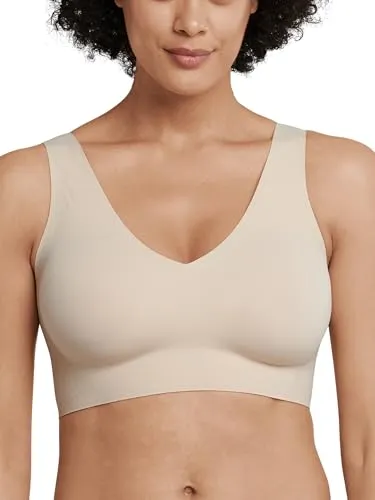 Schiesser Damen nahtloses Bustier mit herausnehmbaren Pads - Invisible Soft, sand_170364, 44