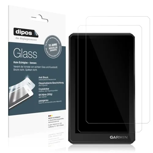 dipos I 2x Displayschutz 9H klar kompatibel mit Garmin zumo XT Schutzfolie Anti-Shock Folie