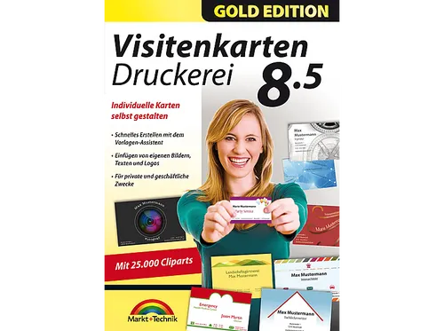 Markt+Technik Visitenkarten Druckerei Gold Edition