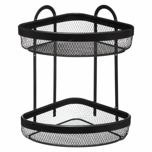 5five Eckregal 2 Ebenen "Mayaj" Schwarz - Praktisches Küchenregal mit zwei Ebenen für optimale Raumausnutzung, modernem Design und stabiler Bauweise.