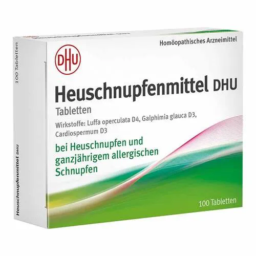 Heuschnupfenmittel DHU 100 Tabletten - Homöopathisches Mittel zur Unterstützung der Atemwegspflege. Ideal für Erwachsene und Jugendliche ab 12 Jahren. Praktische Tablettenform für die einfache Anwendung.