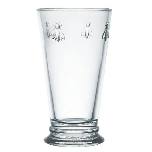 La Rochére Bee Highball Glass Set - 6 pcs - Tischgedeck: Französische Eleganz mit robustem Pressglas und ikonischem Napoleon-Bienenmotiv, ideal für Cocktails und Eistee.