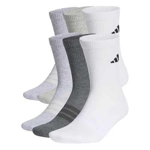 adidas Unisex CUSHIONED CREW SOCKS 6er-Pack - Wadenlange Socken mit komfortabler Dämpfung und Fußgewölbeunterstützung, ideal für den täglichen Gebrauch. Hochwertige Materialien sorgen für ein angenehmes Tragegefühl.