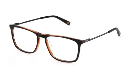 FILA Brillengestell (Model VFI538) für Herren, Quadratisch, gefertigt aus Stainless steel (inklusive Brillenetui)