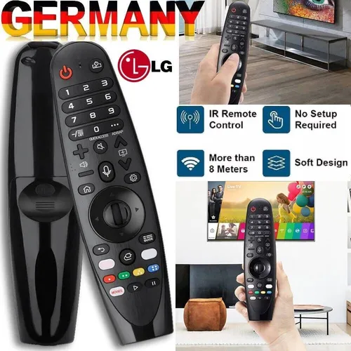 LG Fernbedienung Magic Remote AN-MR20GA.AEU - Schwarz, mit Sprachsteuerung und Quick-Buttons für Netflix und Amazon Prime Video