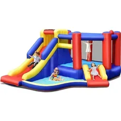 Aufblasbare Hüpfburg für Kinder bis 120 kg - Hüpfburg für 3-4 Kinder, ideal für Gartenpartys, inklusive Tragetasche und Reparaturflicken für sorgenfreies Spielen.