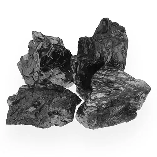 Edelschungit Wassersteine 25g | 100% naturbelassene Rohsteine - HANDVERLESENE ROHSTEINE: Ideal für den Einsatz in Wasser oder zur Dekoration. Die Steine sind zwischen 3-5 cm groß und kommen in einem umweltfreundlichen Baumwollbeutel. PRAKTISCHE KURZANLEITUNG zur Edelsteinwasser-Herstellung ist inklusive.