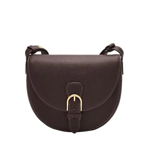 Fossil Everleigh Handtasche für Damen, Kastanienbraun - Umhängetaschen, stilvolle Leder- oder Baumwollhandtasche mit konvertierbarem Schultergurt und praktischen Fächern für optimale Organisation.