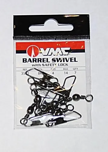 VMC Barrel Swivel with Safety Lock Gr.4 14kg 7 Stück