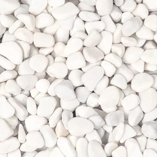 Copiel Dekorative Steine Weiß Kieselsteine Dekogranulat Kleine Dekosteine Marmorsteine Natürliche Zierkies Deko Steine für Vasenfüller Topfpflanzen Aquarium Garten Balkon (1-2cm, 1kg/2,2 Pfund)