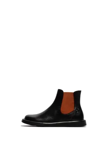 FLY London Stiefelette Damen in Rot und Schwarz - Wanderschuhe mit optimaler Passform dank Stretcheinsätzen und wechselbarer Innensohle, ideal für stilvolle Looks in der kalten Jahreszeit.
