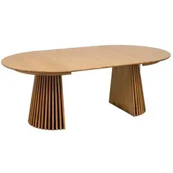 ebuy24 Esstisch aus Eiche, 120x75x120 cm - Hochwertiger Esstisch aus Eichenfurnier, inklusive 2 zusätzlicher Platten für flexible Größenanpassung. Ideal für stilvolle und funktionale Esszimmer.