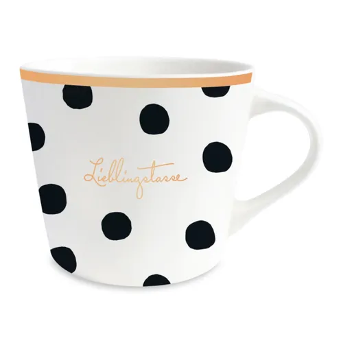 Grafik-Werkstatt Kaffee-Tasse mit 100% Echtgold | Porzellan Tasse | 420 ml | Lieblingstasse, Weiß, 60722