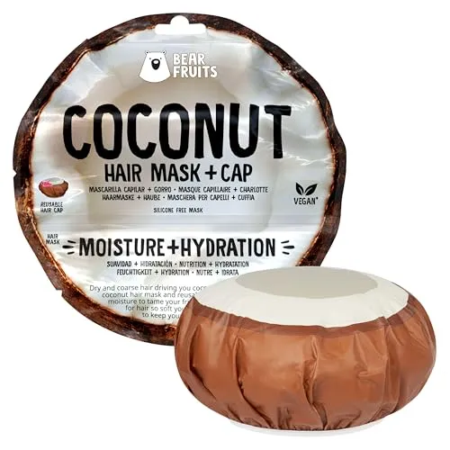 Bear Fruits Coconut Feuchtigkeit + Hydration Haarmaske Mit Wiederverwendbarer Haube, 20ml