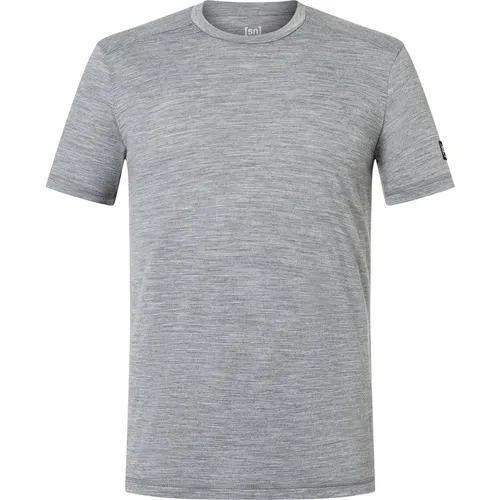 Super.Natural Herren Essential T-Shirt Größe S in Grau - Bequemes Merino-Wollmix T-Shirt mit geradem Schnitt, ideal für Freizeitaktivitäten und Sport.