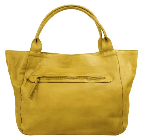 X-ZONE Shopper Echt Leder Damen | Vintage Handtasche mit Smartphonefach - Damen-Shopper aus 100% echtem Leder, geräumig und ideal für Alltag und Einkäufe, mit praktischem Smartphonefach für optimale Organisation.