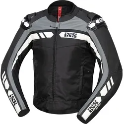 IXS RS-500 1.0 Motorrad Leder- / Textiljacke, schwarz-grau-weiss, Größe M für Männer